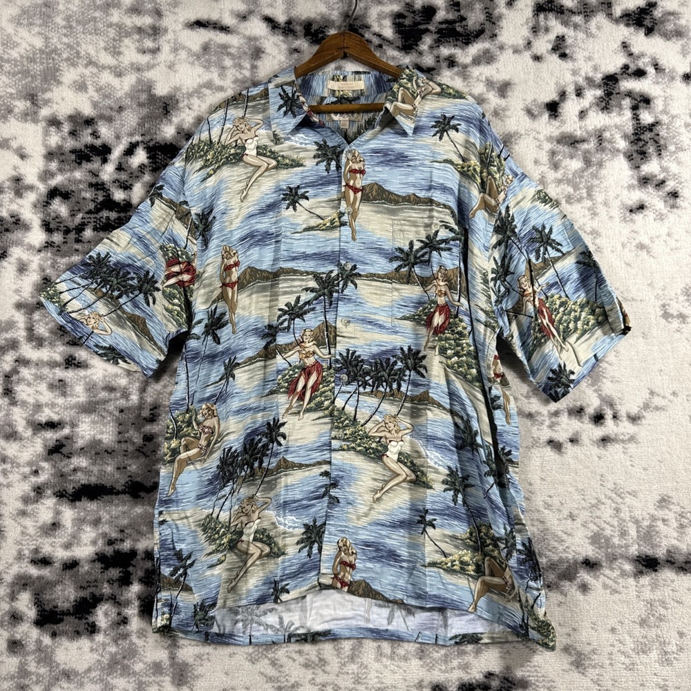 Campia Shirt Mens XXL Lighthouse Coastal Button Up Casual Beach‎ Vacation